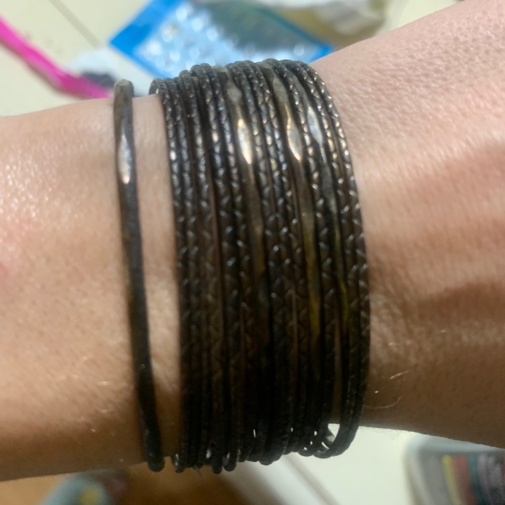 Big bangle metal bracelet